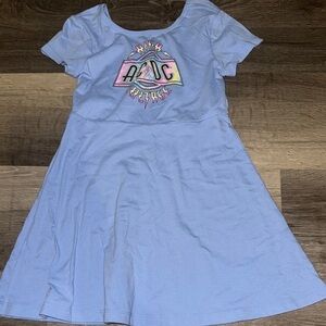 Blue Graphic Kids Dress sz XS